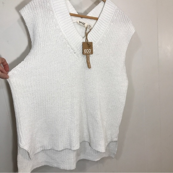 Eco by Design Sweater Vest White Medium - Picture 2 of 6
